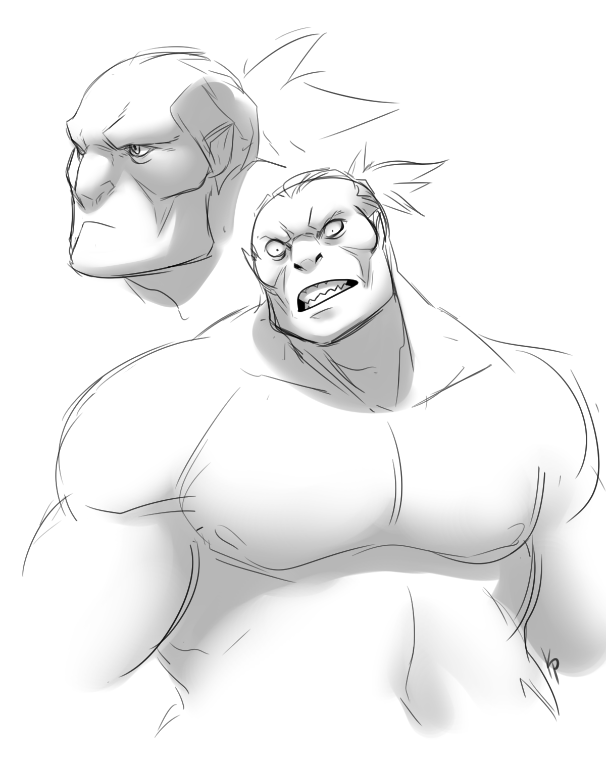 Some doodles and practiceI really like the orcs and monsters in Shadow of War so