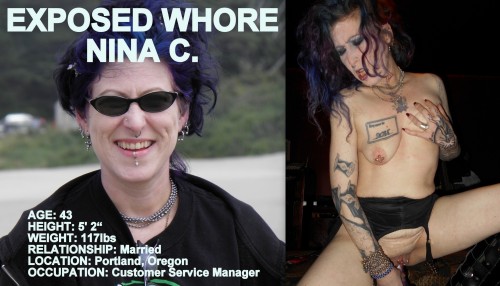 justwatchingsluts456:  exposed webslut internet whore wife nina c aka beeny from portland, oregon