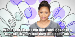 mtvgirlcode:  When I eat alone, every bit