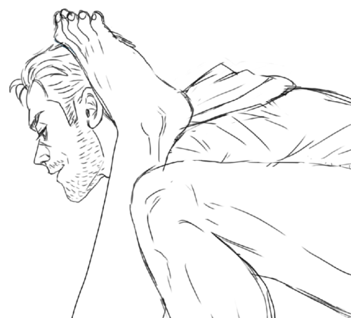 WIP: First Gavin  Reed x Connor drawing ever. 