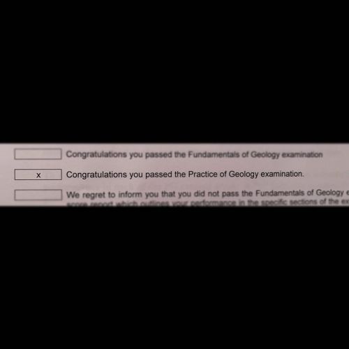 I’m officially a registered geologist (after I pay the fee)! I’m so happy and so flipping relieved I