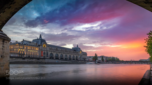 Sunset on the Orsay Museum in Paris by fredericmonin24