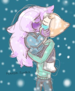 flavoir:  Pearlmethyst Bomb Day 2: Seasonal Love  I had to draw this on my kindle because sai was acting up :/ 