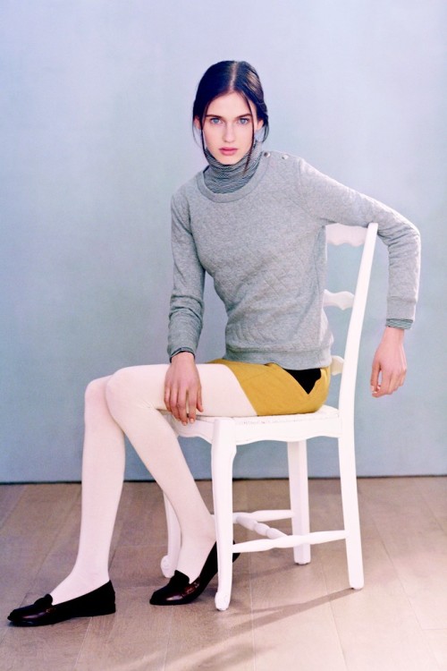 womensweardaily:A look from Petit Bateau’s fall collection. Photo by Courtesy