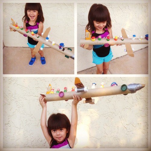 We made an airplane for our little people.