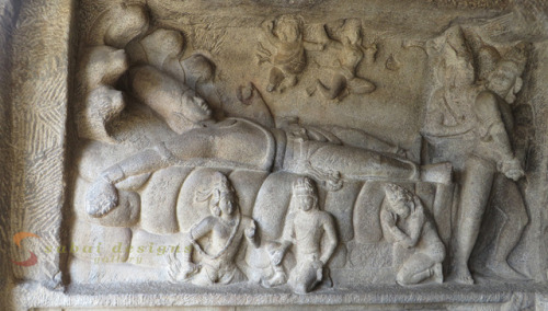 Ancient stone carvings in Mahabalipuram, South India. 