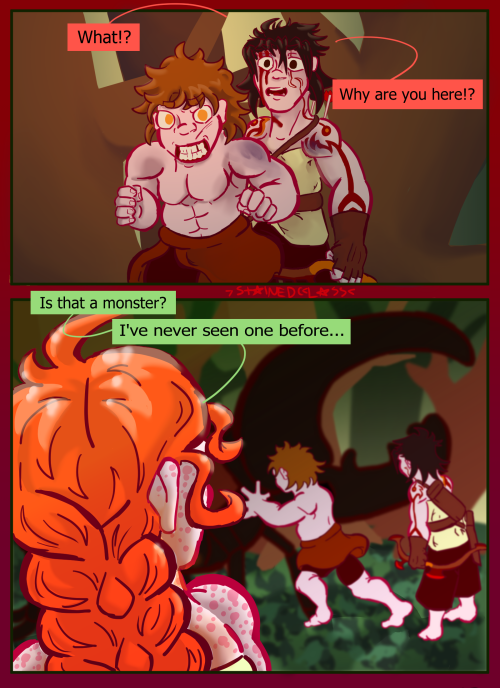 Chapter 3, Page 24 (3.24.136)Image Description: Start ID: Standing between the monster and the boy, 