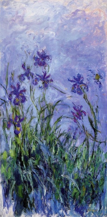 vincentvangogh-outwithme: Irises Vincent Van Gogh vs. Claude Monet 