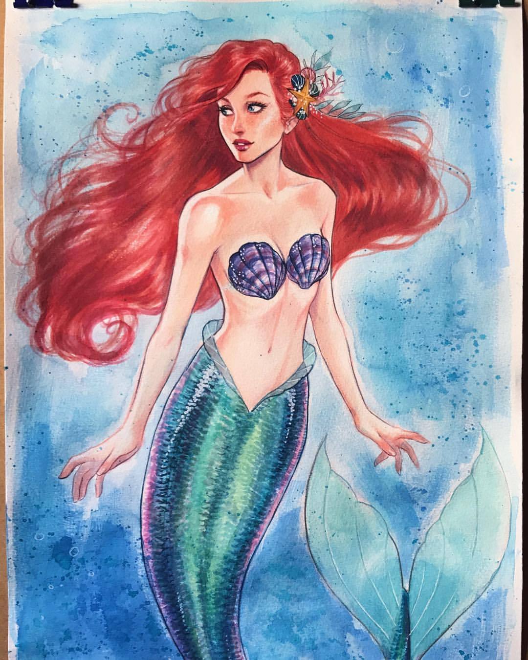 lukaswerneck:🐠🐚🐙 #watercolor #traditionalart #art #commission #sea #Mermaid