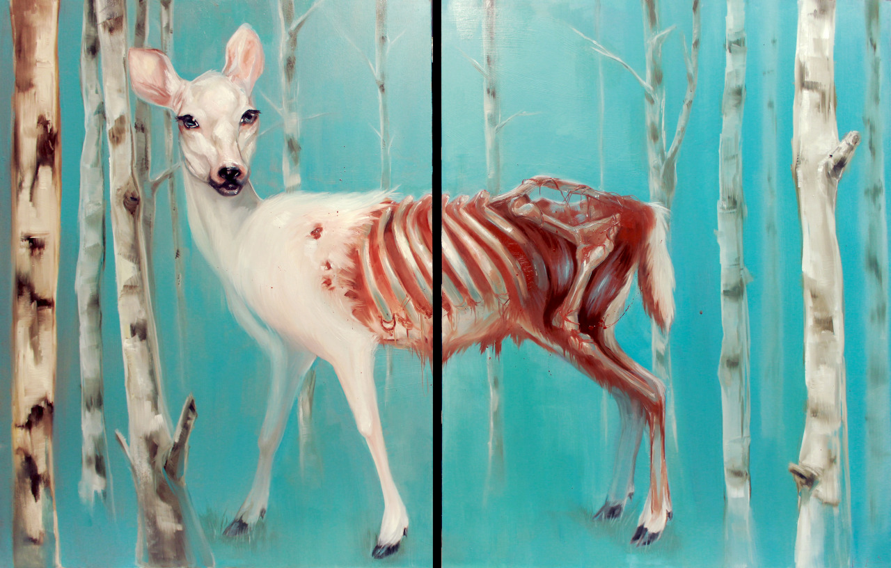 kayke-knadle:  &ldquo;Hollow&rdquo; 32” x 48” Oil on Masonite Panels