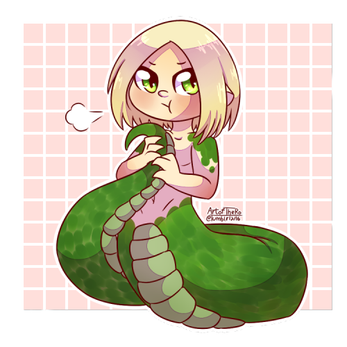 artofthero:finished up that shy snek doodle from a few days ago  ┐(´ー｀)┌   