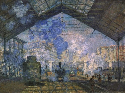 Train Stations and Claude Monet , 1877ImpressionismArrival of the Normandy Train, Gare Saint-Lazare 