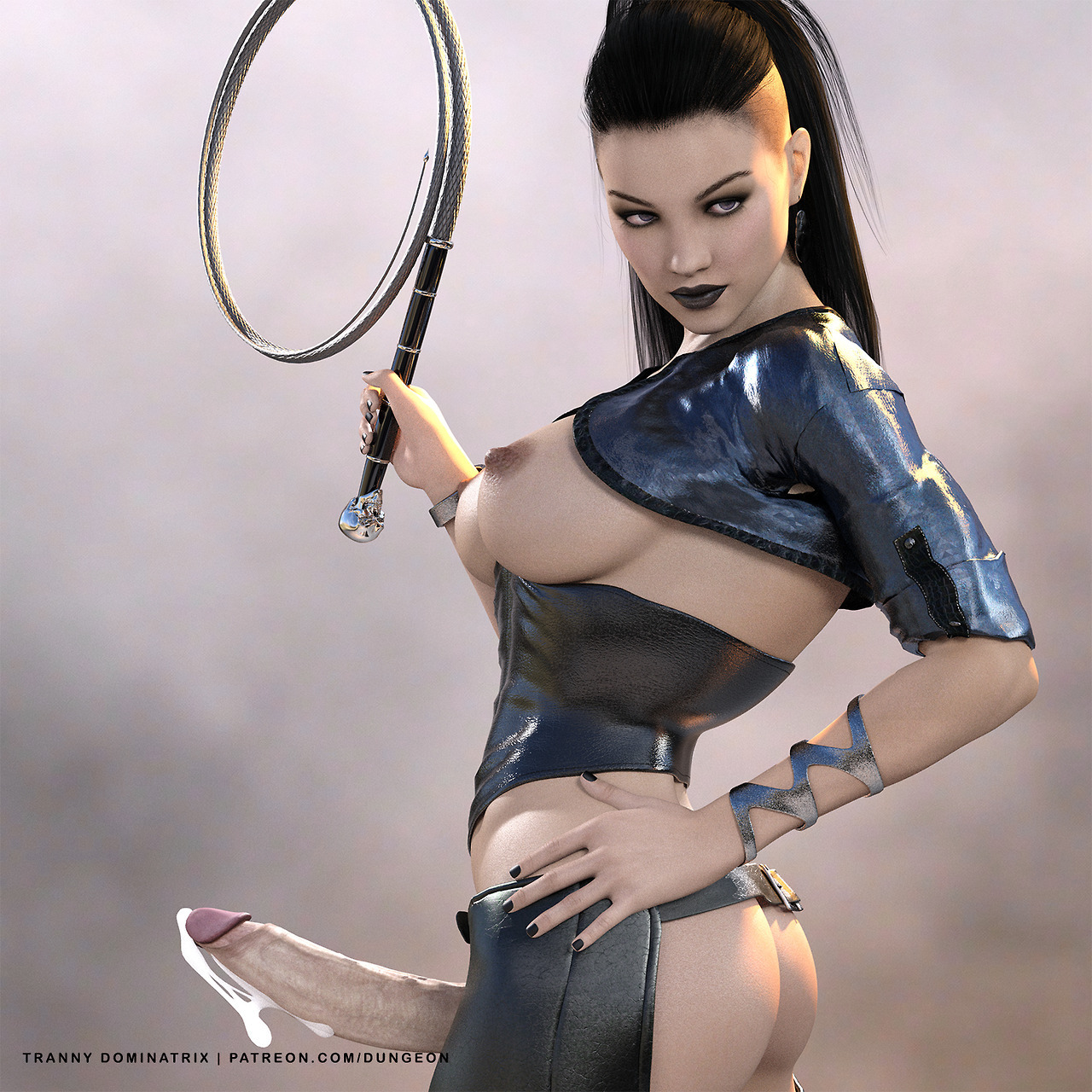 3dpimp: Tranny Dominatrix Nathlie  Tranny Dominatrix Nathlie cracks her whip and