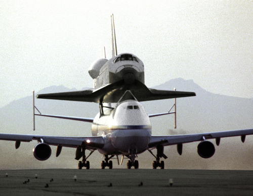 NASA’s 747 Shuttle Carrier Aircraft No. 911, with the space shuttle orbiter Endeavour securely