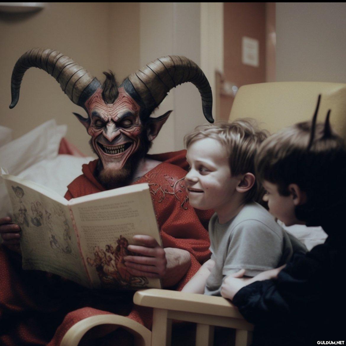 Satan reading to sick...