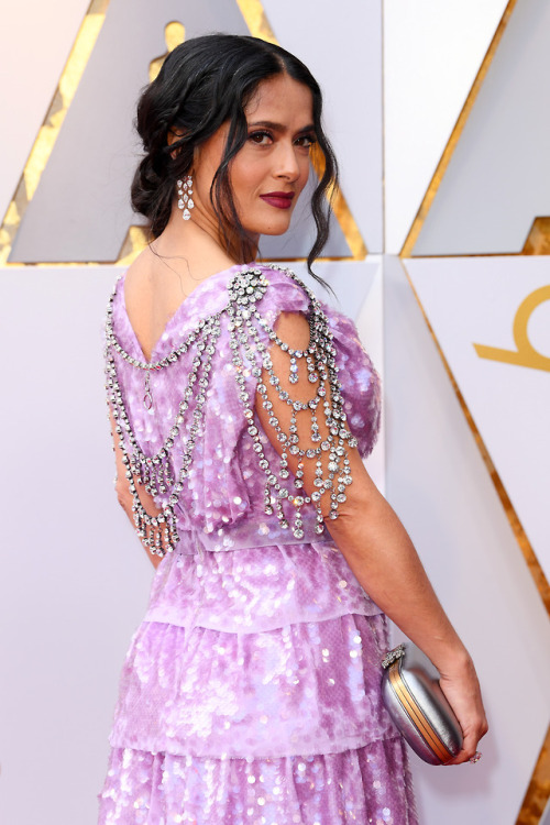 Salma Hayek attends the 90th Annual Academy Awards at Hollywood & Highland Center on March 4, 20