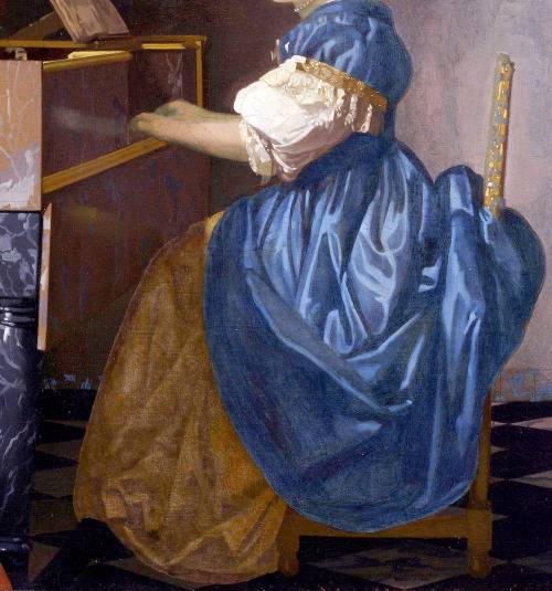 Lady Standing at a Virginal, 1670–72 (detail) by Johannes Vermeer (Dutch, 1632-1675 )