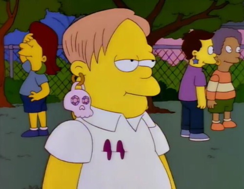 witchstock:  ahsheff:  babeobaggins:  with earrings  Bart is me  I’m Milhouse  i, too, am milhouse.