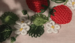 chickensoupcore:embroidered strawberry vines by silver snow