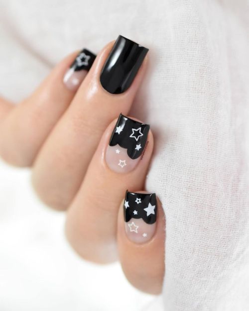 Hello Lovelies! J’espère que vous avez passé un bon week-end ! Ce petit nail art étoilé avec les no