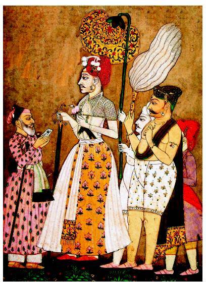 Maratha Peshwa with his Courtiers,detail from a Dakhani Miniature Painting,18th c.