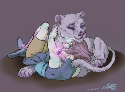 biggerexpense:  Amethyst being a literal purple puma.  Tho Pearl usually doesn’t much care for her shapeshifting, you can’t deny that hugging a warm, soft, gentle animal couldn’t make someone feel a bit better if they’re upset :3 