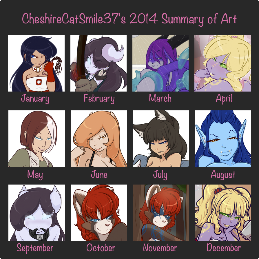  2014 Art Summary  The year of the squinty bedroom eyes, apparentlyI improved a ton