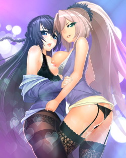 (via #r_18 anesha and misha arsellec lune (ar tonelico and cross edge) drawn by lucknight) 