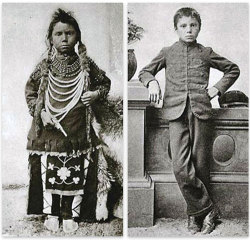 humansofcolor:  nativefaces:  CULTURAL GENOCIDE:  Before and After photo of a young Cree boy, forced to attend a Canadian “Indian school.” (1910)  Despicable.