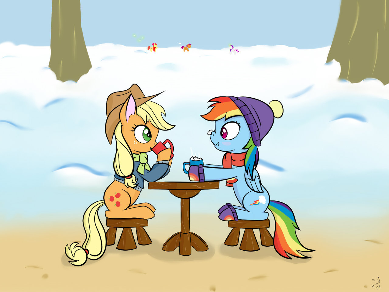 mlpfim-fanart:Winter Hang Out by MrEmerald34 &lt;3