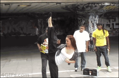 Ninja girl splits kick
