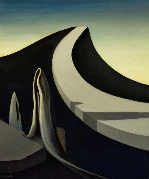 Kay Sage (American, 1898-1963), I Walk Without Echo, 1940. Oil on canvas, 64.1 x 54.4 cm