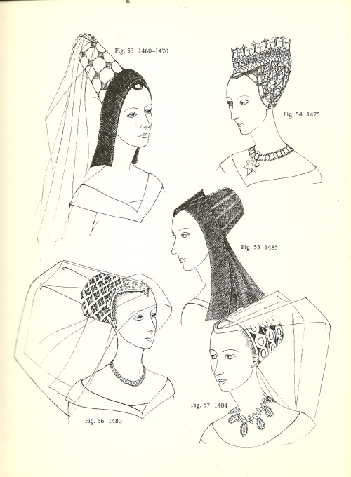 Lancaster and York headdresses, 1460-85