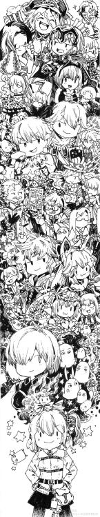 shiyeyeye:  doodles about FGO This paper is too short to draw all of my love servants