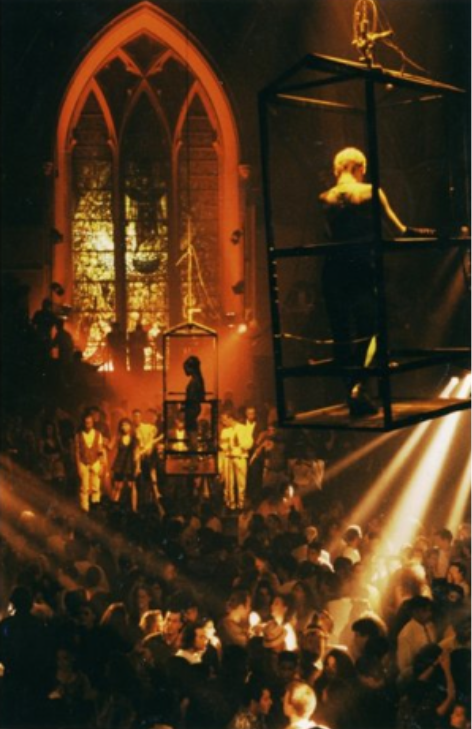 sotightandshiny: crystallizations: Photograph of the main floor of The Limelight NYC, a popular 1990s nightclub that was opened in a Gothic Revival style church that was built in 1844. I did hella drugs in the Giger room 