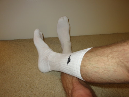 whitesocks10:  White Adidas Crew Socks! ำ. ุ worn. โ with some nice special treatment :P