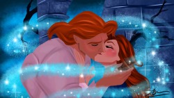 illustrationsbydil:  A requested Disney kiss! Comment on any Disney kisses you would like me to illustrate!  Instagram: https://www.instagram.com/illustrationsbydil/ 