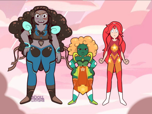 I Introduce to you Smokey Quartz, Titanite, and Coral!Doll Divine recently got a Gemsona Maker that’