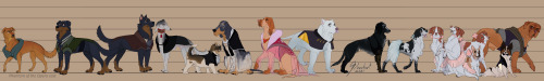 Here is the cast of ‘The Phantom of the Opera’ drawn as dogs. Well, except for the Opera Ghost, but 