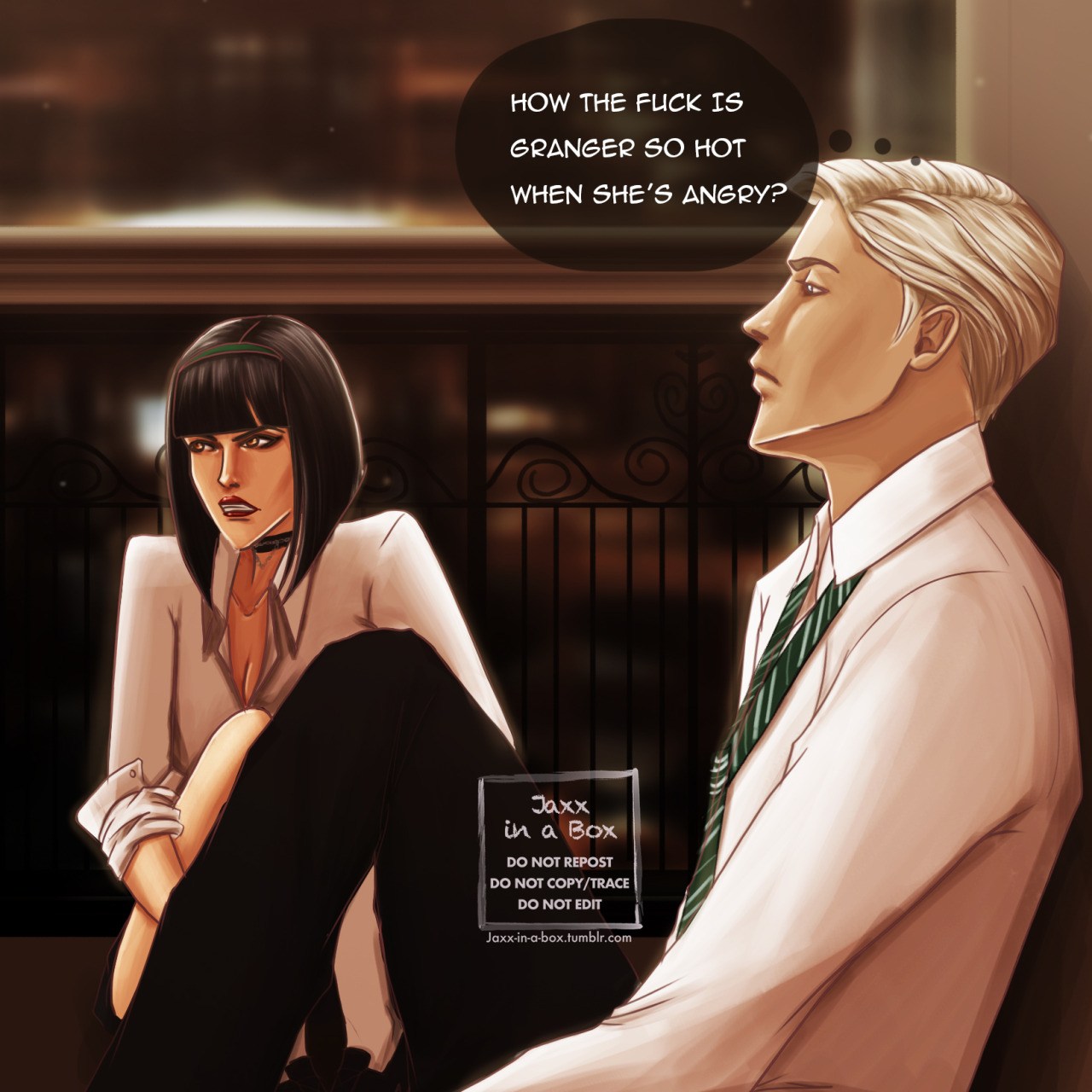 8th year AU, where Draco “accidentally” lands them all in a group