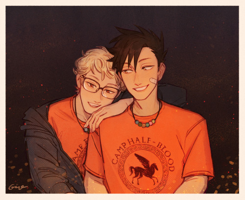 *chanting* Pjo Au! Pjo Au! Have Some Cute Boyfriends By The Fire