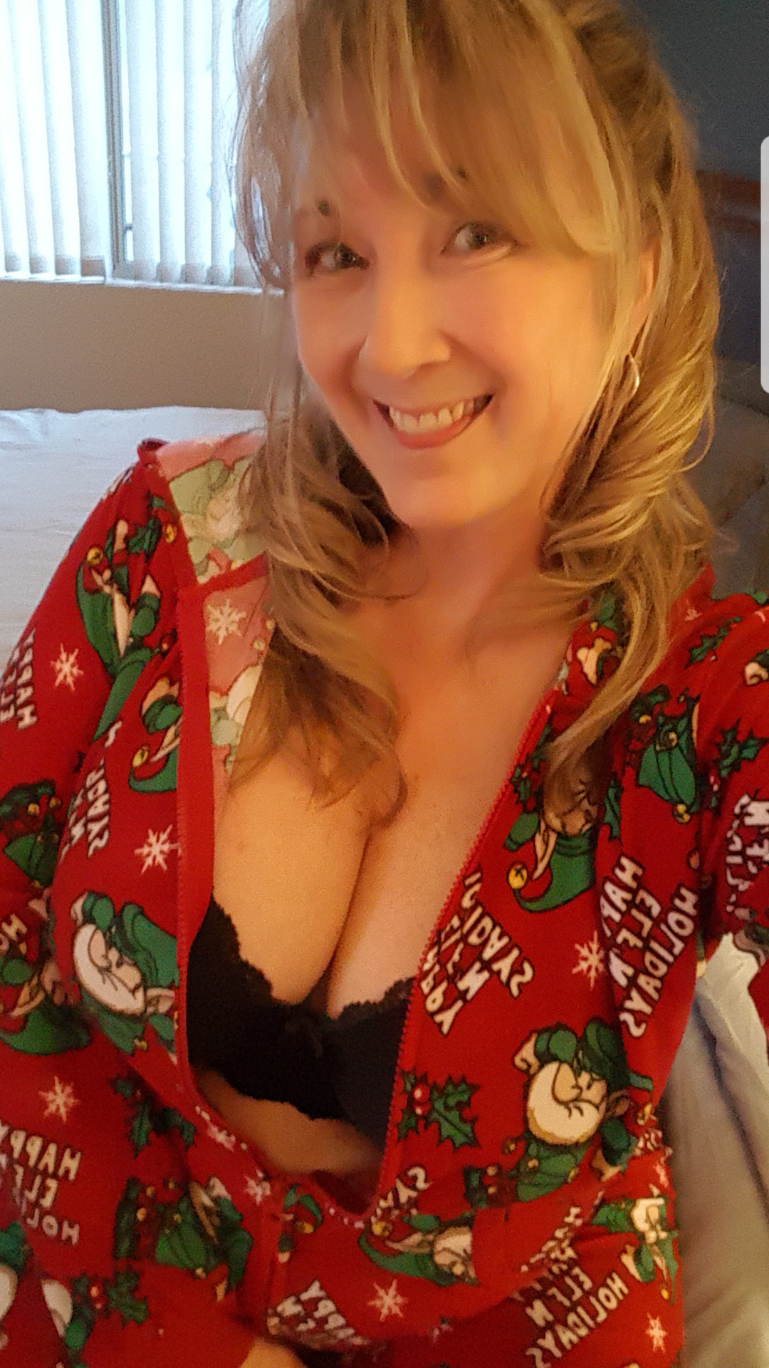 tjones42169:Getting ready to go to a Christmas Party… Onesie Pajama “Party”