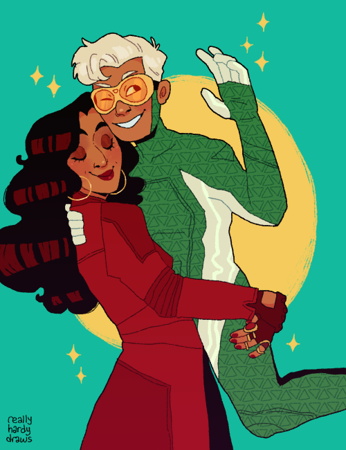 reallyhardydraws:wanda (strong mama) & tommy for @quietblaze !!!