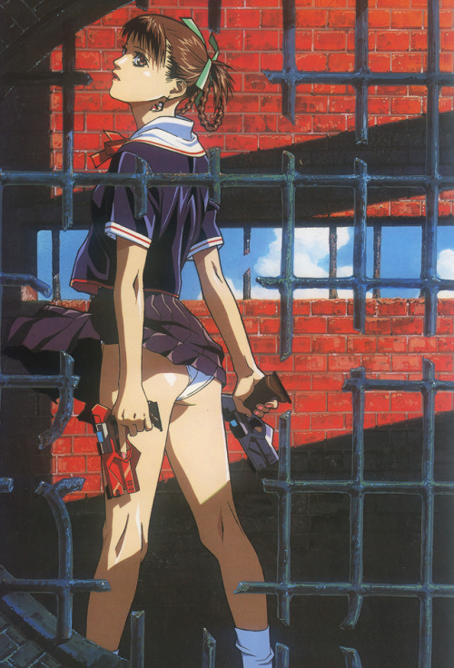 80sanime:  Artwork from Yasuomi Umetsu’s Kite (1998).