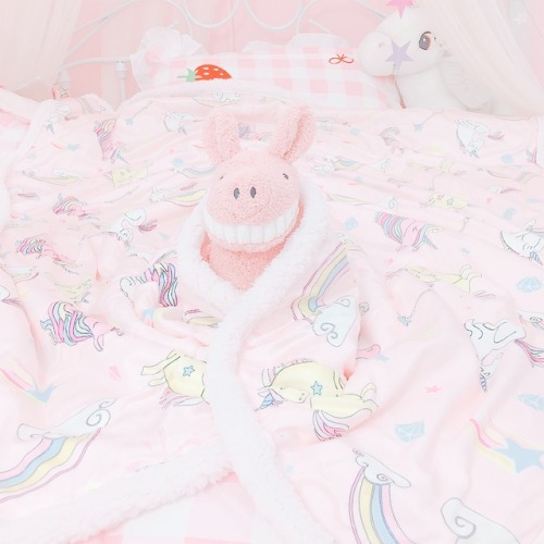 ♡ Kawaii Pink Unicorn Blanket - Buy Here ♡Discount Code: honey (10% off any purchase!!)