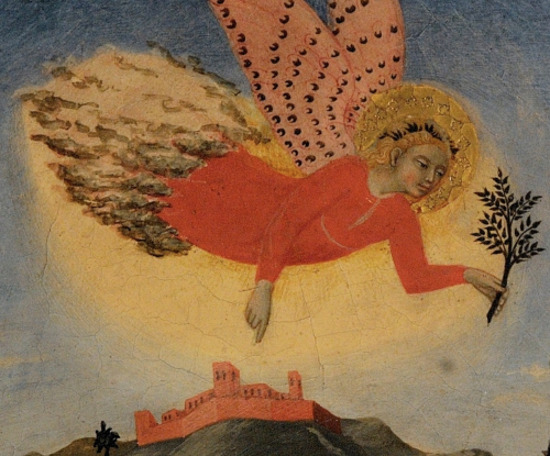 Sano di Pietro - The Annunciation (c. 1450). Detail.