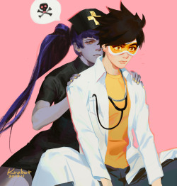 krabat2:  Doctor   Tracer &amp;  Nurse   Widowmaker AU 