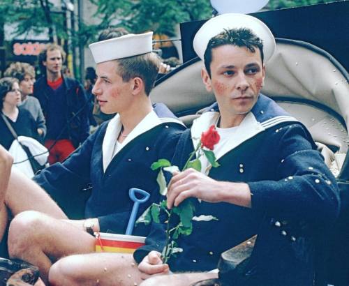 Participants, Gay Pride, Paris, France, June 18, 1983. Photo by Jearld Moldenhauer. #lgbthistory #lg