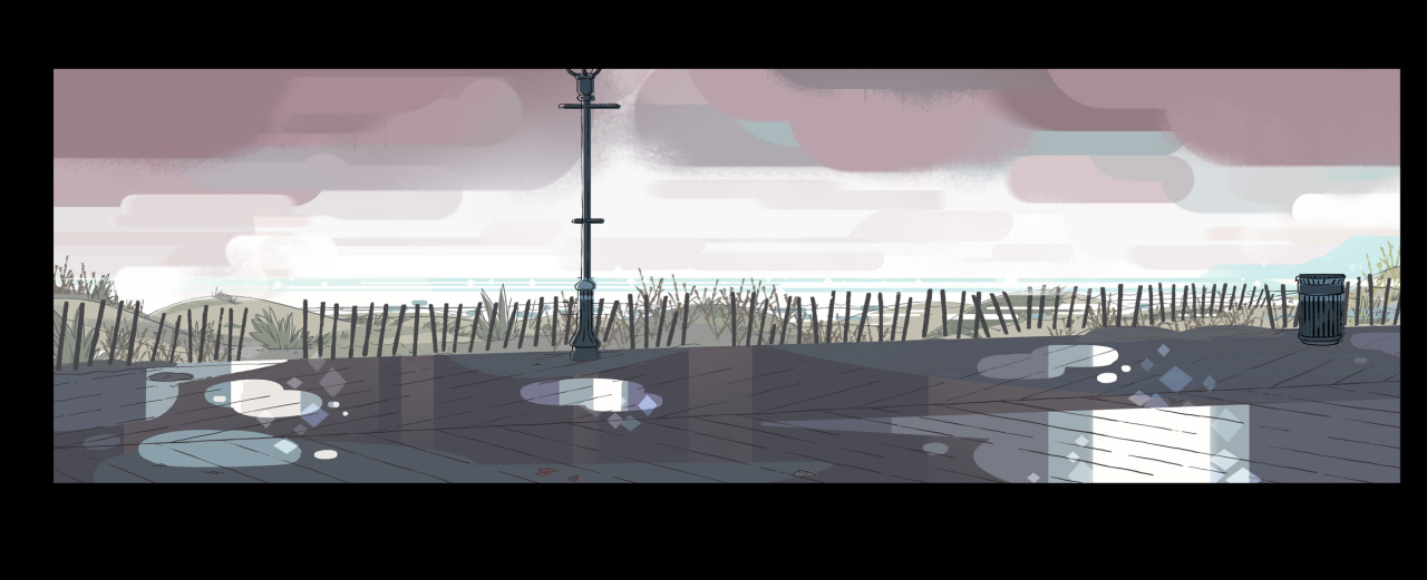 A selection of Backgrounds from the Steven Universe episode: “Frybo” Art Direction: