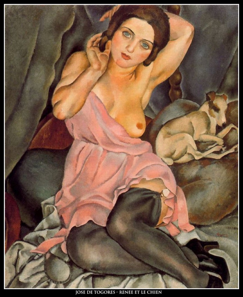 adhemarpo:  Jose de Togores - Renée et le chien